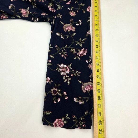 Faded Glory Womens Blue Floral Tunic Blouse W/Cross Back Detail Size 2XL XXL - Picture 9 of 15